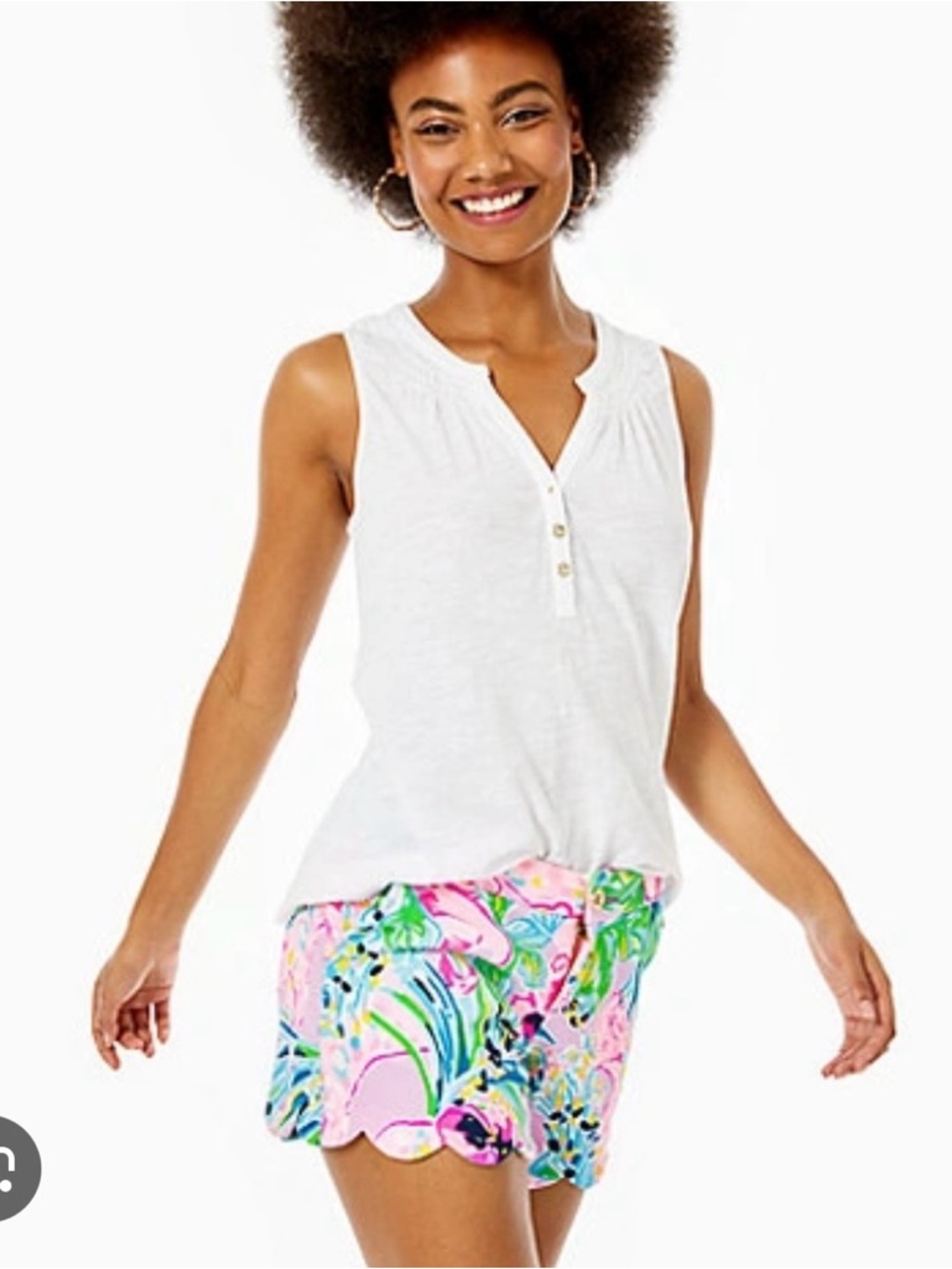 Lilly Pulitzer | Essie Resort White Sleeveless Top | Size Medium